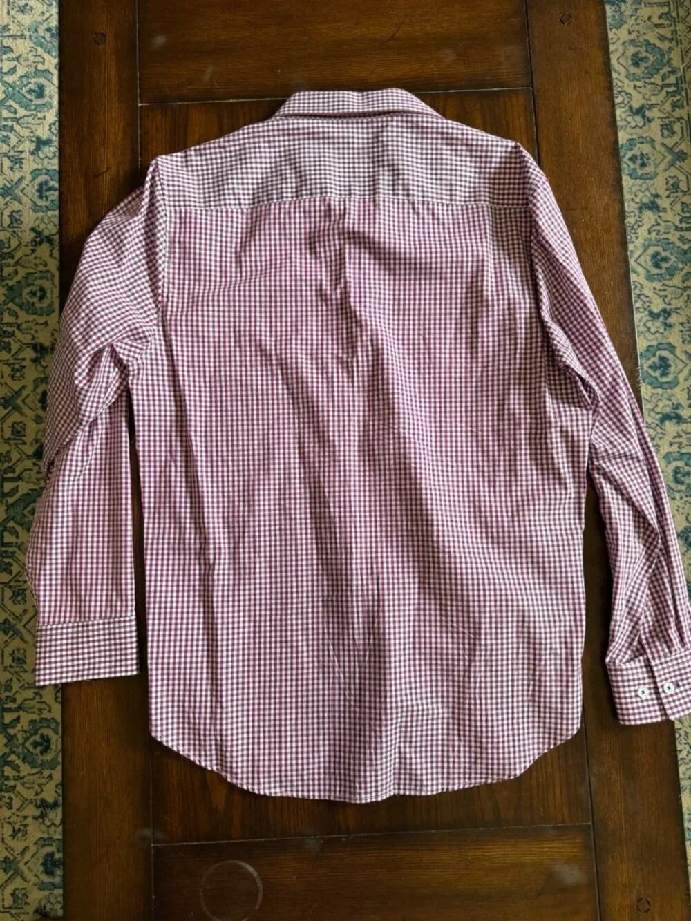 Michelsons London Purple Gingham Check Pattern Dress Shirt Long Sleeve Medium - Picture 2 of 7
